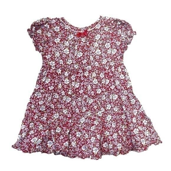 Wonder Kids Red Floral Dress short sleeve cotton baby size 18 Months - Picture 2 of 7